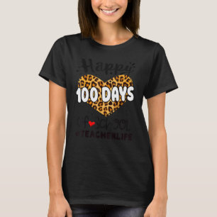 Camiseta Feliz 100.º 100 dias de Estudo da Vida dos Profess