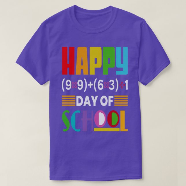 Camiseta feliz 100. º dia da escola 2023 2 (Frente do Design)