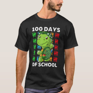 Camiseta Feliz 100.º Dia da Tartaruga Escolar Professor 100