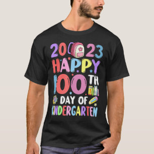 Camiseta Feliz 100.º Dia do Jardim de Infância 2023 Estudo