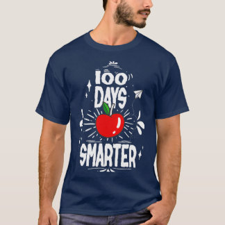 Camiseta feliz 100. º dia mais inteligente da escola