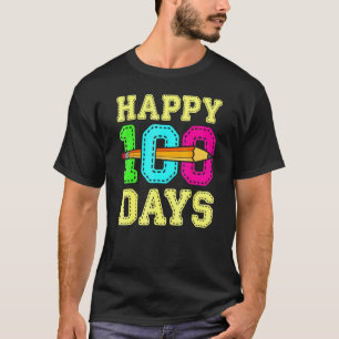 Camiseta Feliz 100 Dias 100º Dia De Escola Aluno Professor