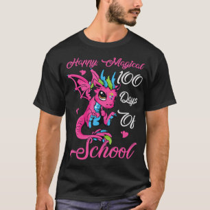 Camiseta Feliz 100 Dias De Amor De Dragão Engraçado Na Esco