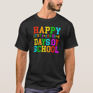 Camiseta Feliz 100 Dias de Aula Professor de Matemática 100
