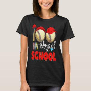 Camiseta Feliz 100 Dias De Basebol Escolar 100 Dias Mais In