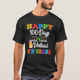 Camiseta Feliz 100 dias de crianças do Nono ano Virtual Onl