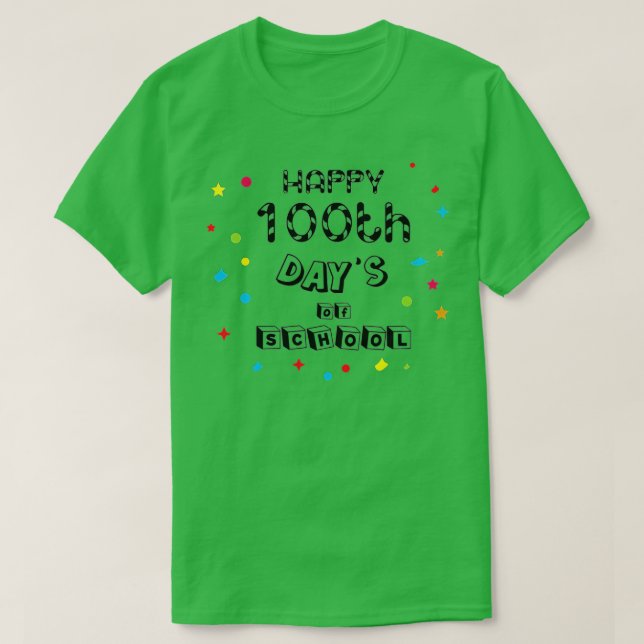 Camiseta Feliz 100 Dias De Crianças Engraçadas Na Escola De (Frente do Design)