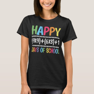 Camiseta Feliz 100 Dias de Equação de Matemática Escolar 10