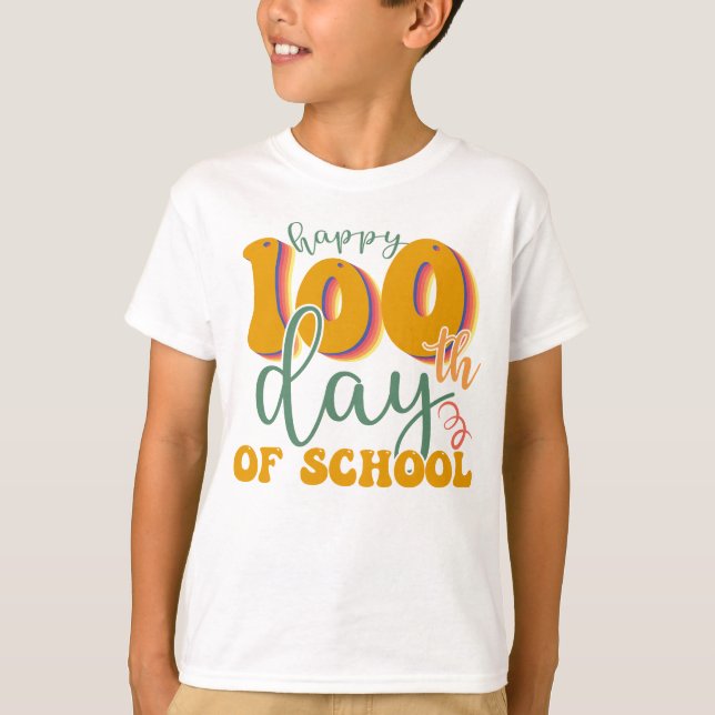 Camiseta Feliz 100 Dias De Escola (Frente)
