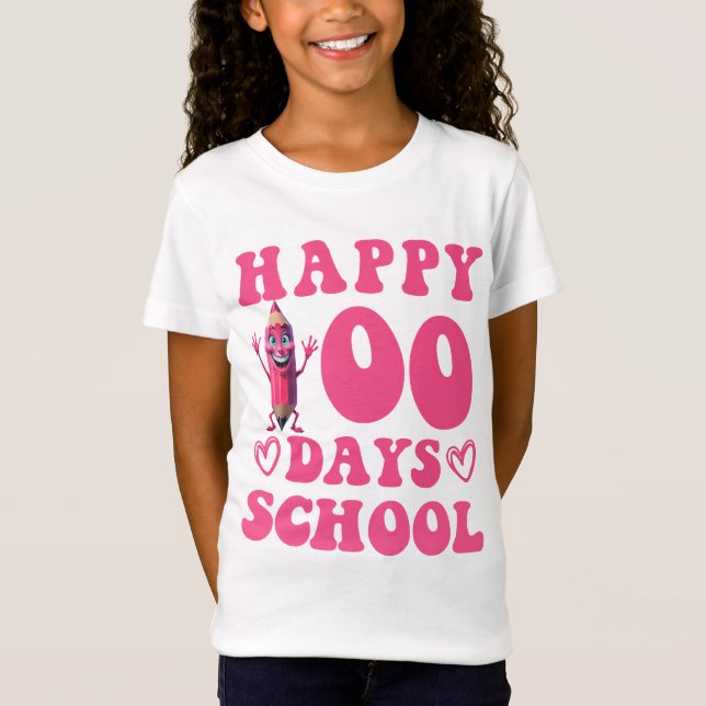 Camiseta Feliz 100 dias de escola (Frente)