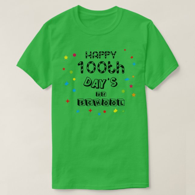 Camiseta Feliz 100 dias de escola (Frente do Design)
