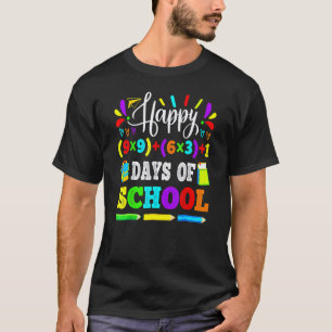 Camiseta Feliz 100 Dias De Escola 100ª Equação Matemática E