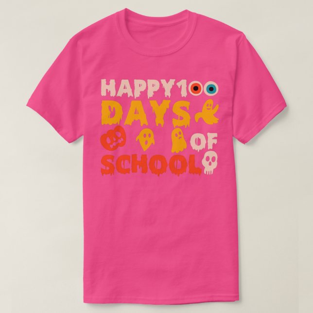 Camiseta Feliz 100 dias de escola 45 (Frente do Design)