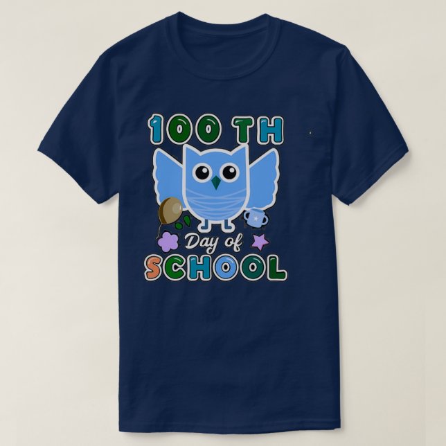 Camiseta Feliz 100 dias de escola 46 (Frente do Design)