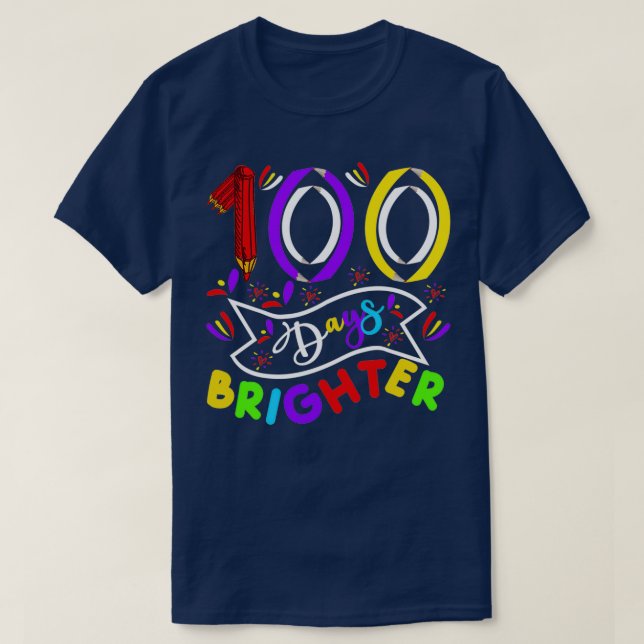 Camiseta Feliz 100 dias de escola 6 1 (Frente do Design)