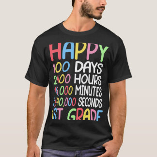 Camiseta Feliz 100 Dias De Escola Aluno Professor Da 1ª Sér