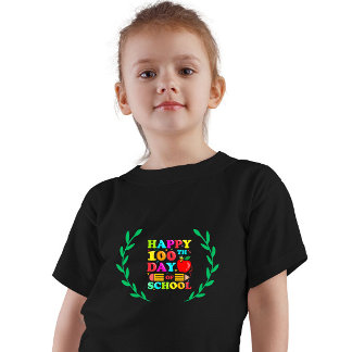 Camiseta Feliz 100 dias de escola! Celebração da Criança