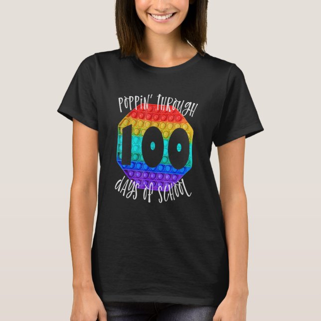 Camiseta Feliz 100 Dias De Escola E Ainda Prendendo 100º Da (Frente)