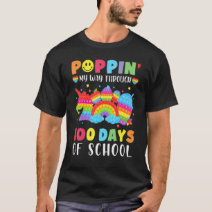 Camiseta Feliz 100 Dias De Escola Estourando Meu Caminho At