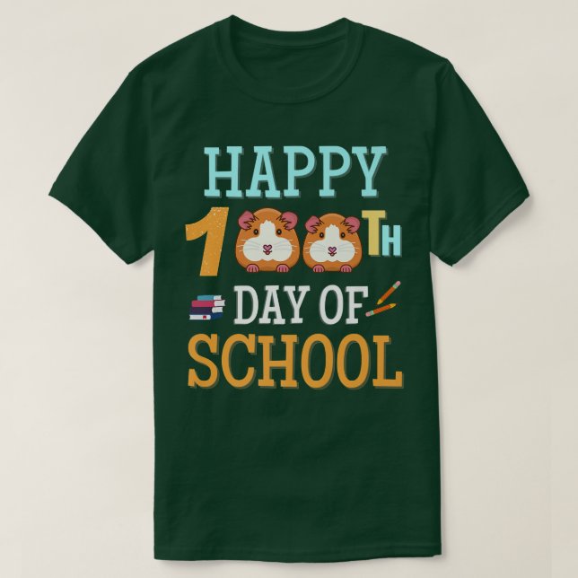 Camiseta Feliz 100 Dias De Escola Guiné Porfeito Para Ki (Frente do Design)