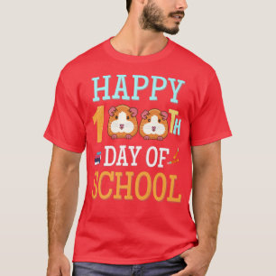 Camiseta Feliz 100 dias de escola guineense Pig Perfect par