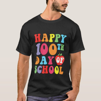 Camiseta Feliz 100 Dias De Escola Hippie Professor 100 Dias