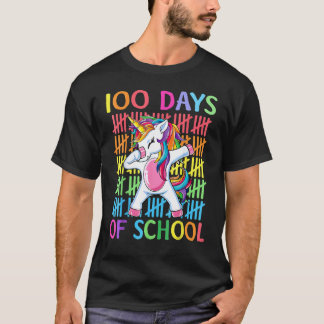 Camiseta Feliz 100 Dias De Escola Meninas Unicórnio Profess