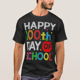 Camiseta Feliz 100 Dias De Escola Para Crianças Professore