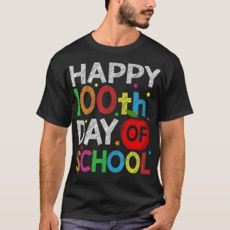 Camiseta Feliz 100 Dias De Escola Para Crianças Professores