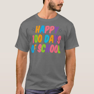 Camiseta Feliz 100 dias de escola para professor para crian