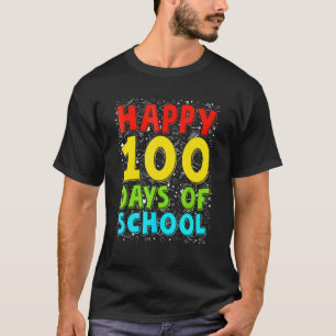 Camiseta Feliz 100 Dias De Escola Professor Aluno 100º Dia