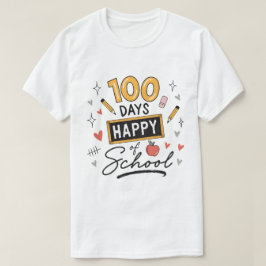 Camiseta Feliz 100 Dias de Escola Professor Jardim de Infân