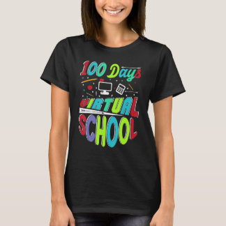 Camiseta Feliz 100 Dias de Estudantes Virtuais 100º Dia de