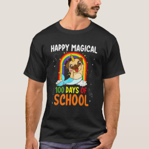 Camiseta Feliz 100 Dias De Estúmulo Engraçado Da Unicórnio