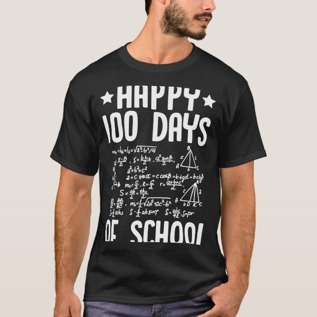 Camiseta Feliz 100 Dias De Formação De Professores De Matem (Frente)