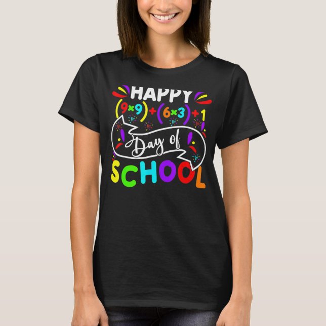 Camiseta Feliz 100 Dias De Fórmula De Matemática Escolar 10 (Frente)