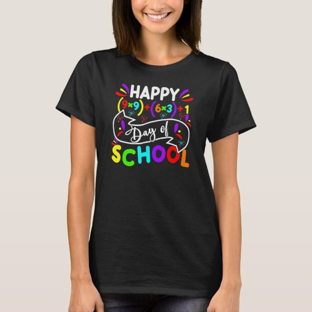 Camiseta Feliz 100 Dias De Fórmula De Matemática Escolar 10 (Frente)