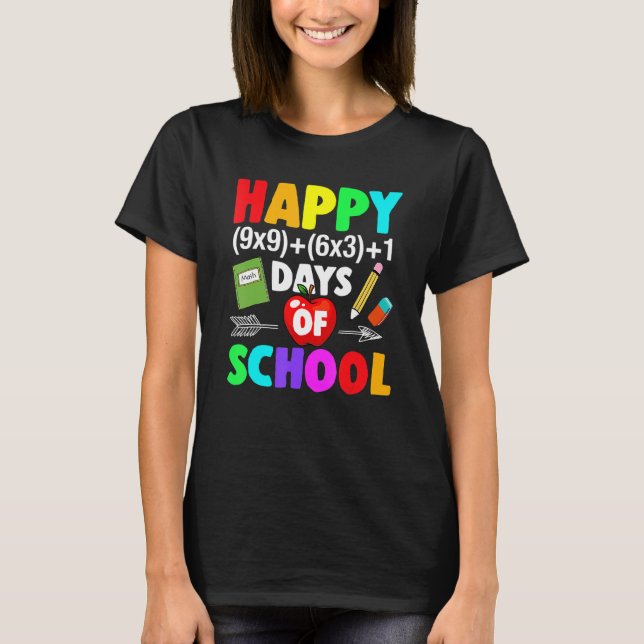 Camiseta Feliz 100 Dias De Fórmula De Matemática Escolar 10 (Frente)