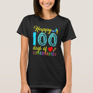 Camiseta Feliz 100 Dias De Jardim De Infância 100º Dia De E