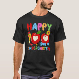 Camiseta Feliz 100 Dias De Maçãs De Lápis Do Jardim De Infâ