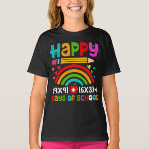 Camiseta Feliz 100 dias de Matemática Arco-Íris na Escola
