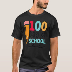 Camiseta Feliz 100 Dias De Meninos Escolares Meninas Jardim