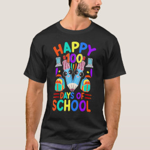 Camiseta Feliz 100 Dias De Mochila De Livros De Lápis Escol