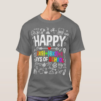Camiseta Feliz 100 Dias de Professora de Matemática na Esco