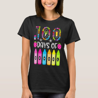 Camiseta Feliz 100 Dias De Professores Da Escola Crianças 1