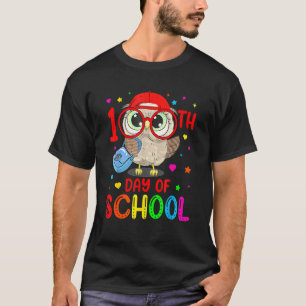 Camiseta Feliz 100 Dias De Professores De Coruja-Fita Escol