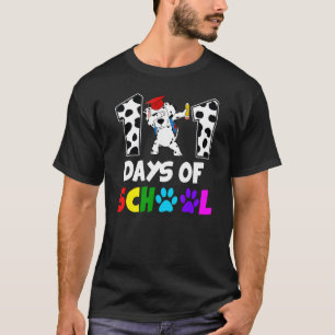 Camiseta Feliz 101 dias de Cachorros de Ensino Curtos Atrae