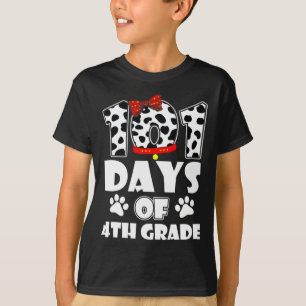 Camiseta Feliz 101 dias de escola 4º ano Cachorro 100 dias 