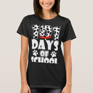 Camiseta Feliz 101 dias de estudante de cães ou professores