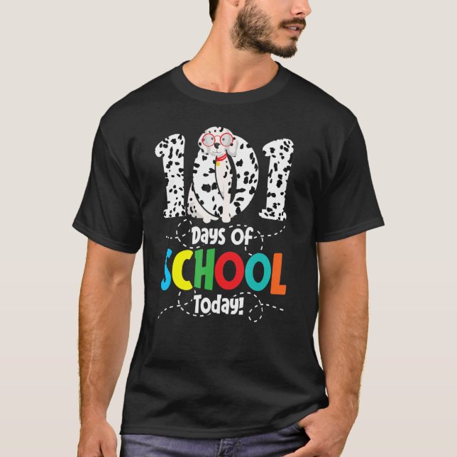 Camiseta Feliz 101 Dias de Estudante Ou Professora De Sobre (Frente)